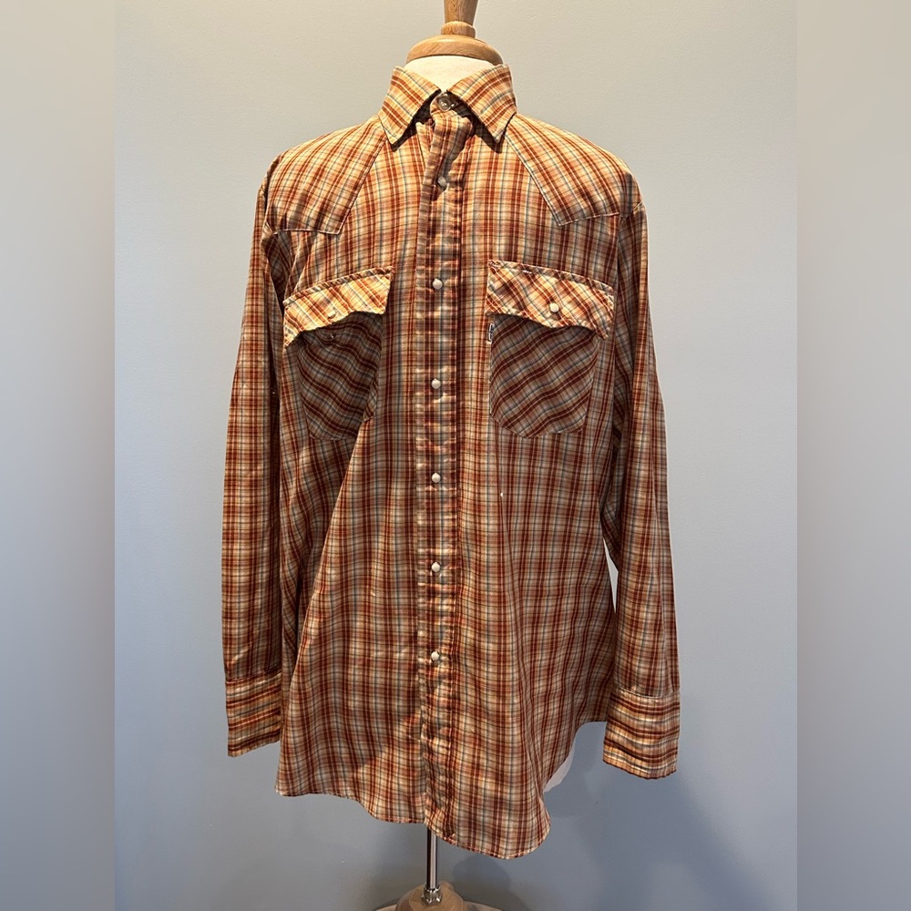 Vintage 1980 Levi’s US Olympic Games western pearl snap button down shirt Size L